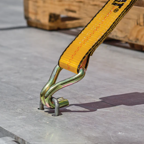 Caterpillar Heavy Duty Ratchet Tie Down With Double J-Hook - 27 Feet X 2 Inches