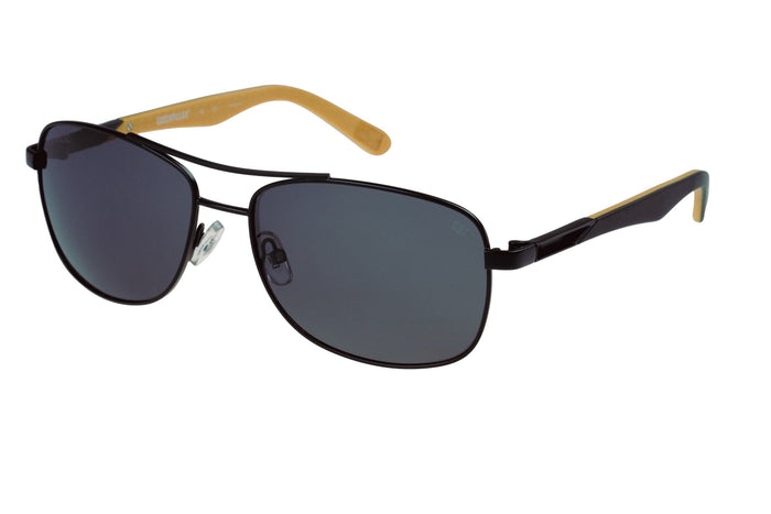 caterpillar Metal Aviator XL Sunglasses Matte Black w/Smoke Lens