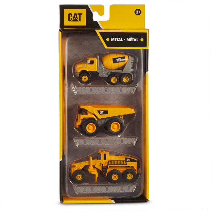 caterpillar Metal Machines 3 Pack - Concrete Mixer Dump Truck Grader