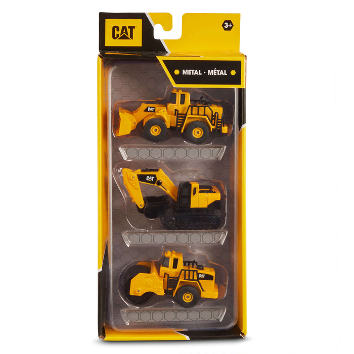 Caterpillar Metal Machines 3 Packs - Wheel Loader Excavator Steam Roller
