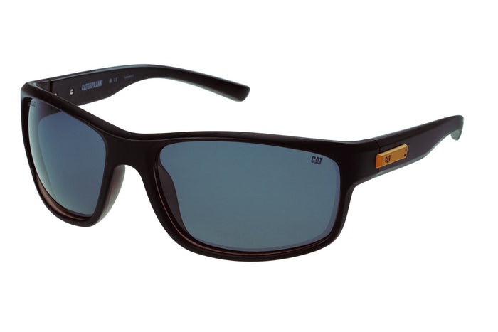 caterpillar Metal Plaque Sunglasses Matte Black w/Smoke Lens