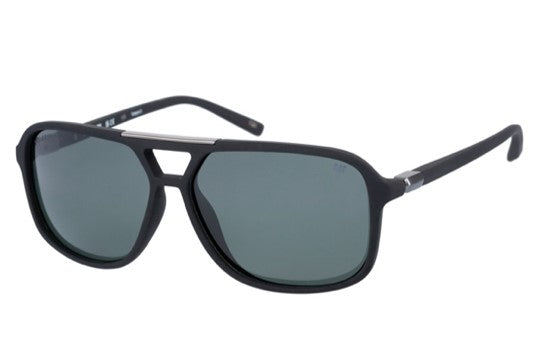 caterpillar Modern Aviator Sunglasses Black Matte w/Green Lens