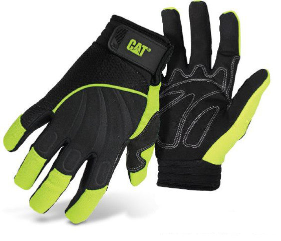 caterpillar Padded Palm Utility Gloves Black/Yellow