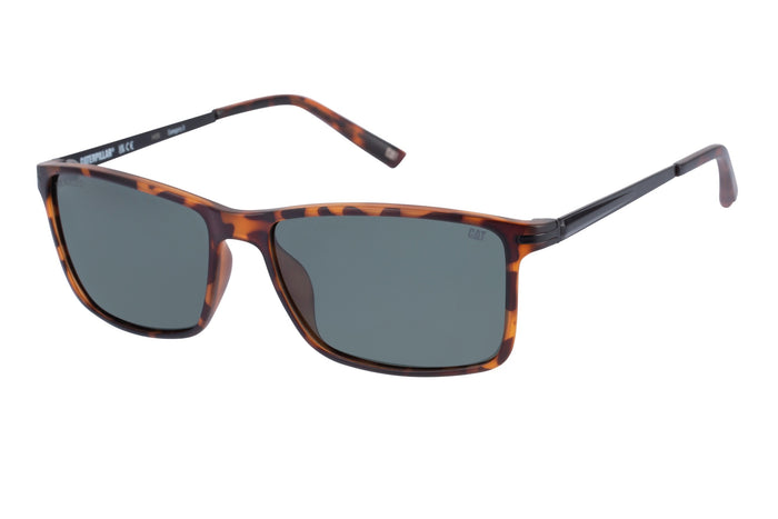 caterpillar PC Sunglasses Matte Tort w/Solid Green Lens