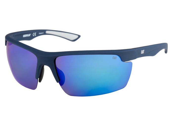 caterpillar Pickup Sunglasses Matte Navy w/Blue Mirror Lens