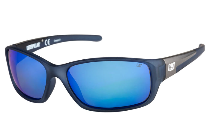 caterpillar Sensor Sunglasses Matte Navy w/Blue Mirror Lens