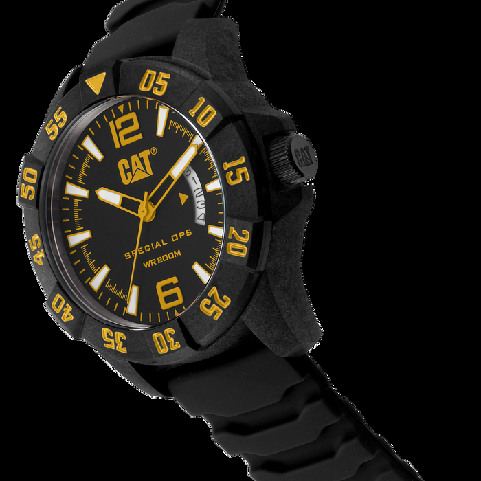 Caterpillar Special OPS 4 Watch Black Dial W/Silicone Strap