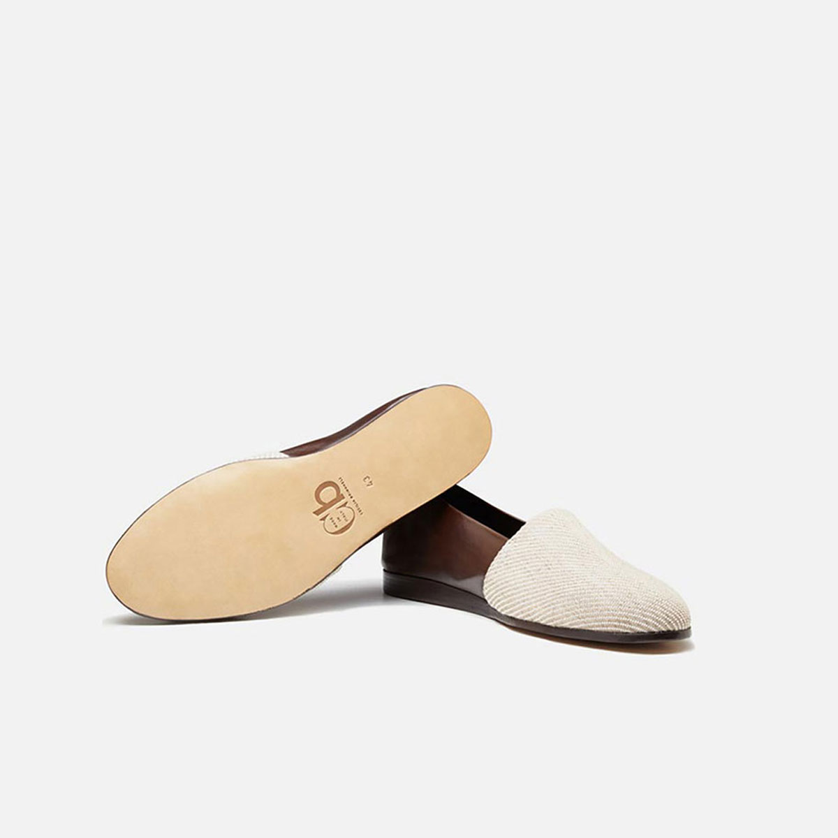 Cb Cecilia Bringheli Amalfi Beige Cotton Dark Brown Leather