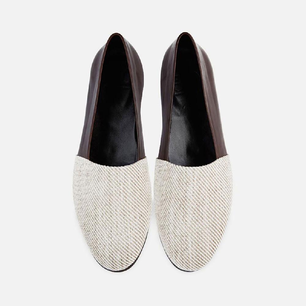 Cb Cecilia Bringheli Amalfi Beige Cotton Dark Brown Leather