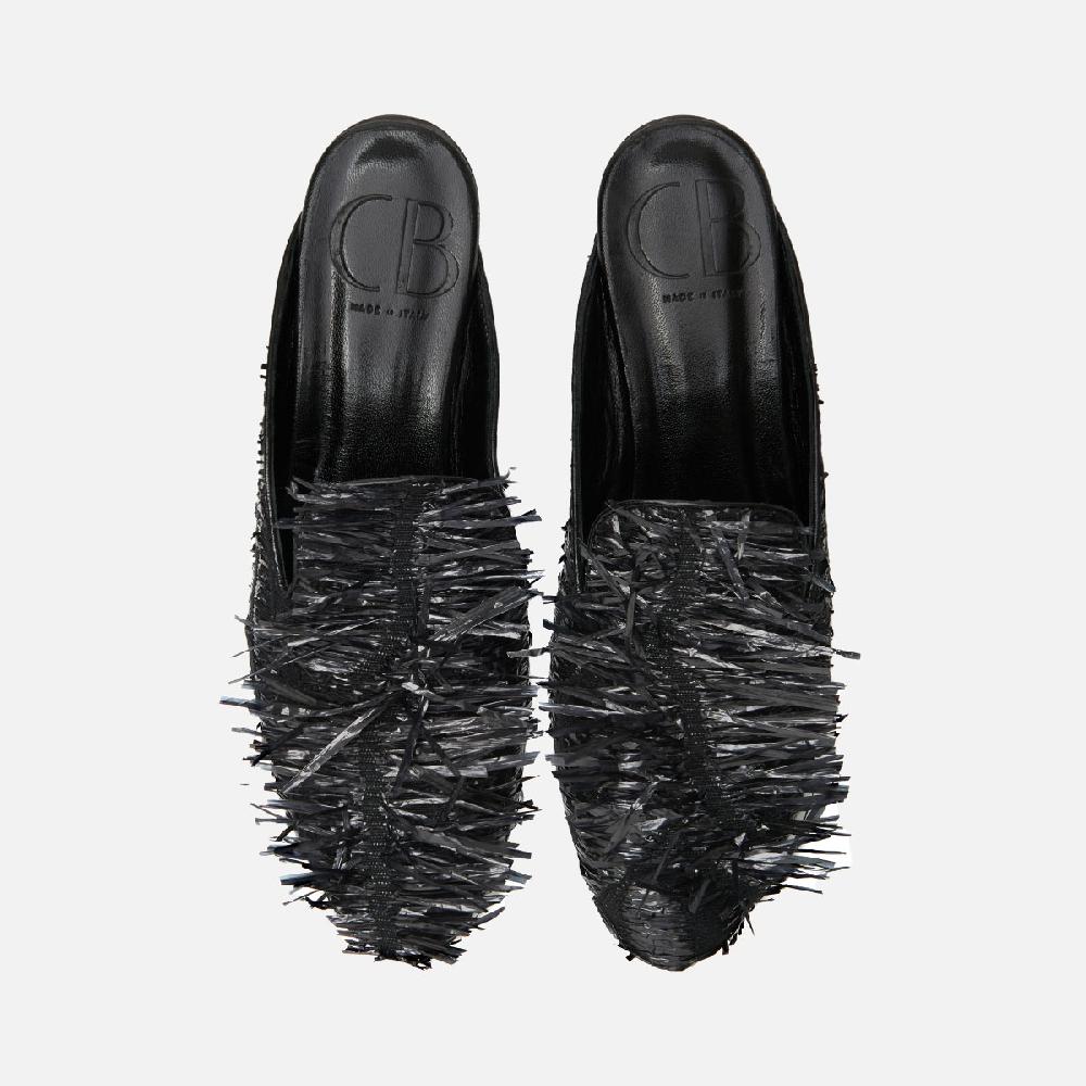 Cb Cecilia Bringheli Ravello Black Fringed Raffia