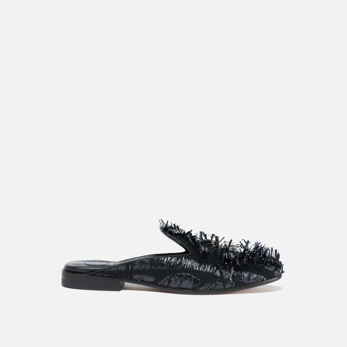 cb cecilia bringheli Ravello Black Fringed Raffia