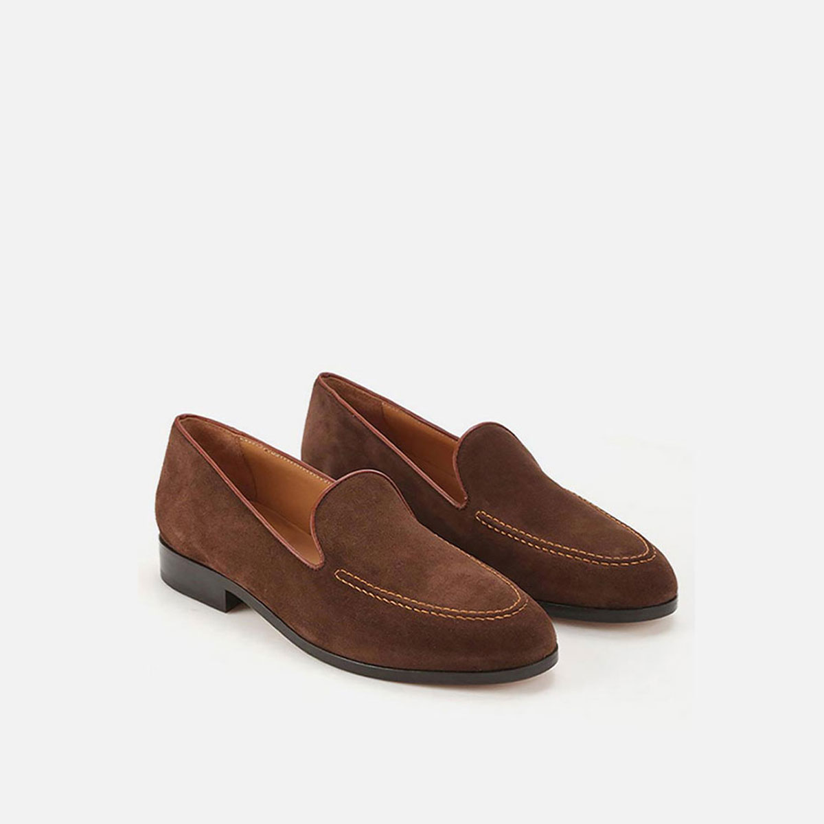 Cb Cecilia Bringheli Dove Chocolate Suede With Tobacco Details