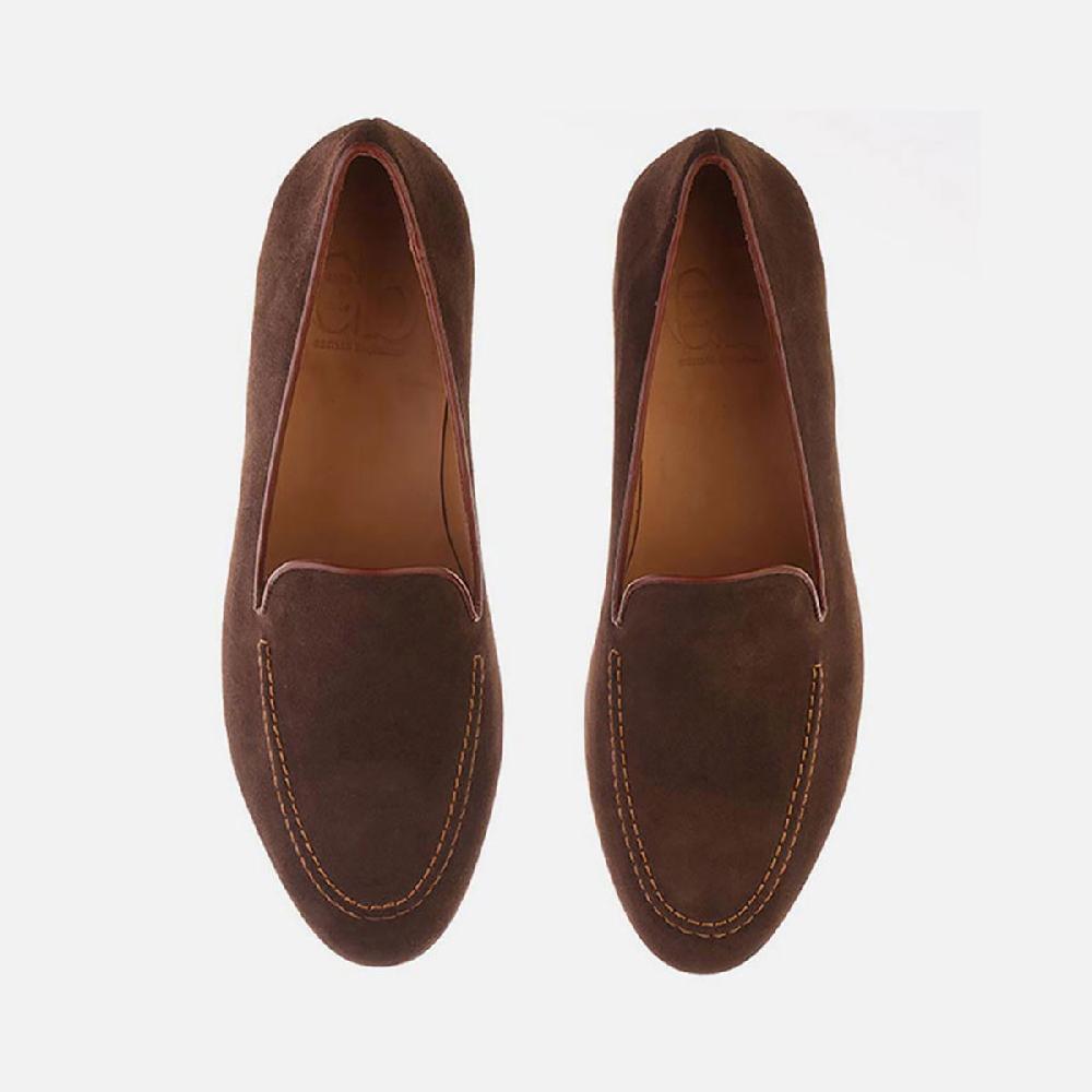 Cb Cecilia Bringheli Dove Chocolate Suede With Tobacco Details