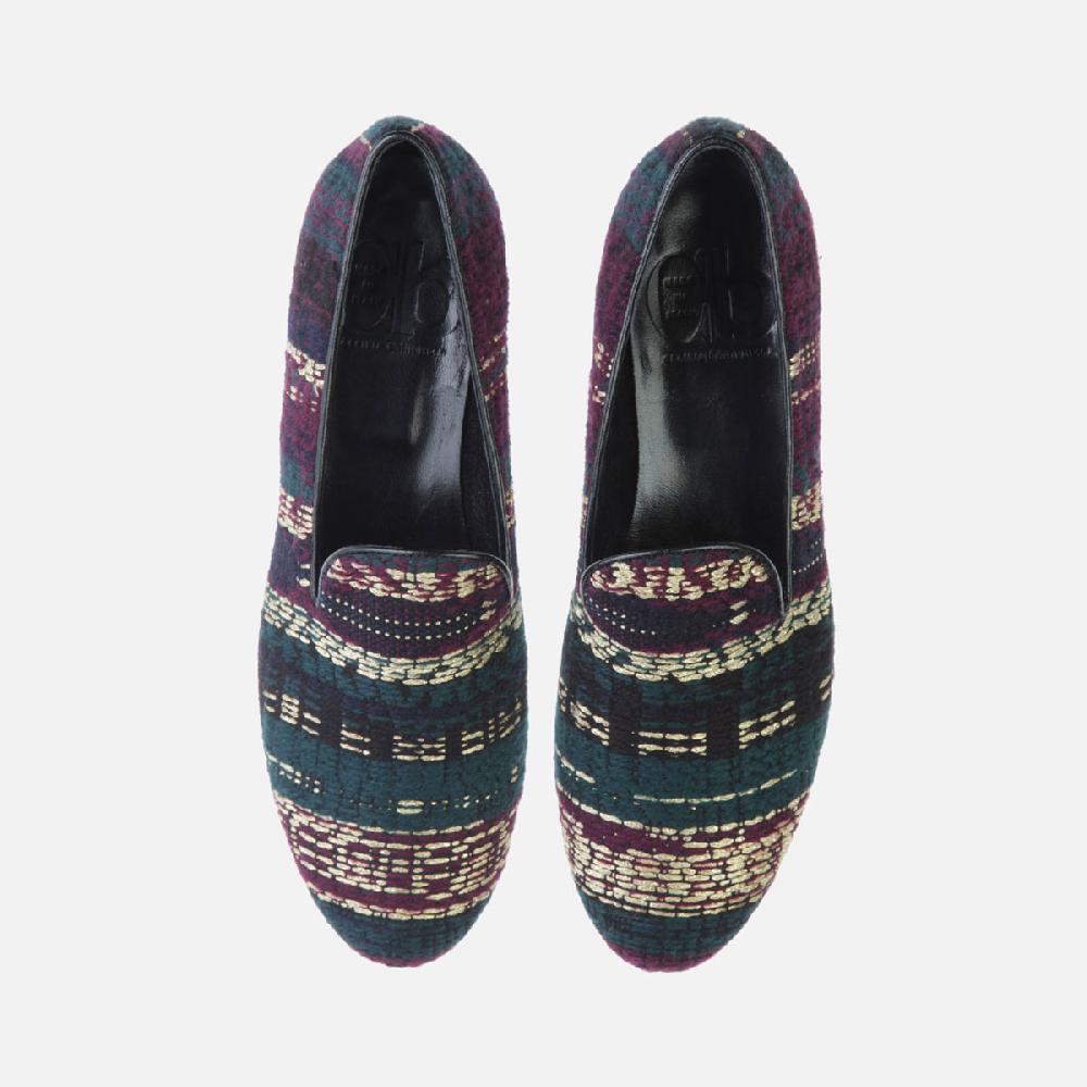 Cb Cecilia Bringheli Positano Petrol Blue Gold Woven