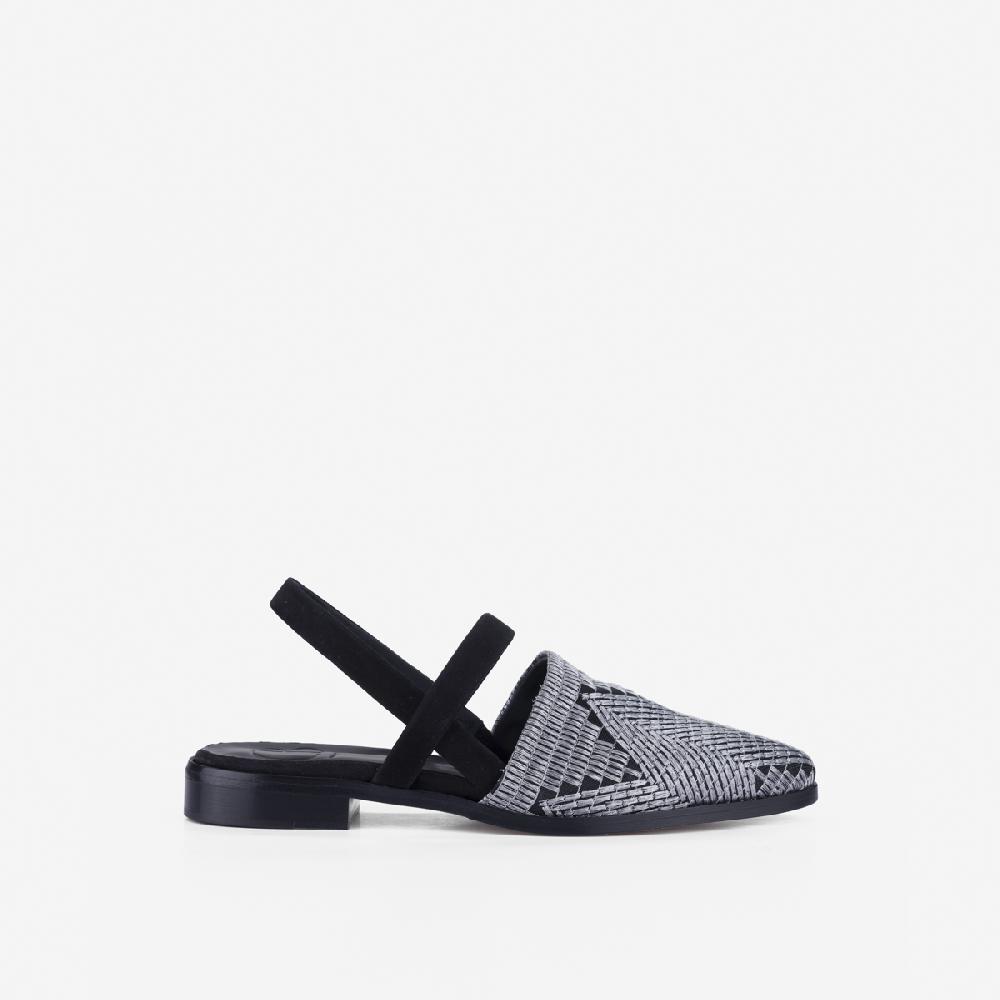 cb cecilia bringheli Vega Embroidered Silver & Black Fabric