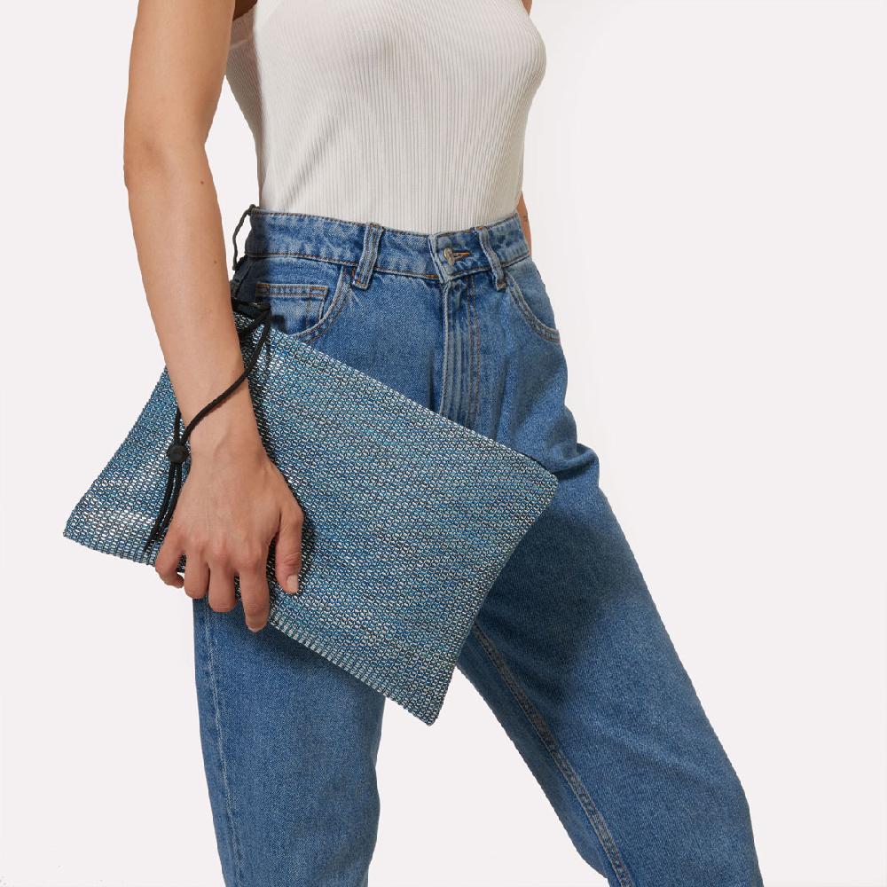 Cb Cecilia Bringheli Ventiquattro Metallic Blue Woven Fabric