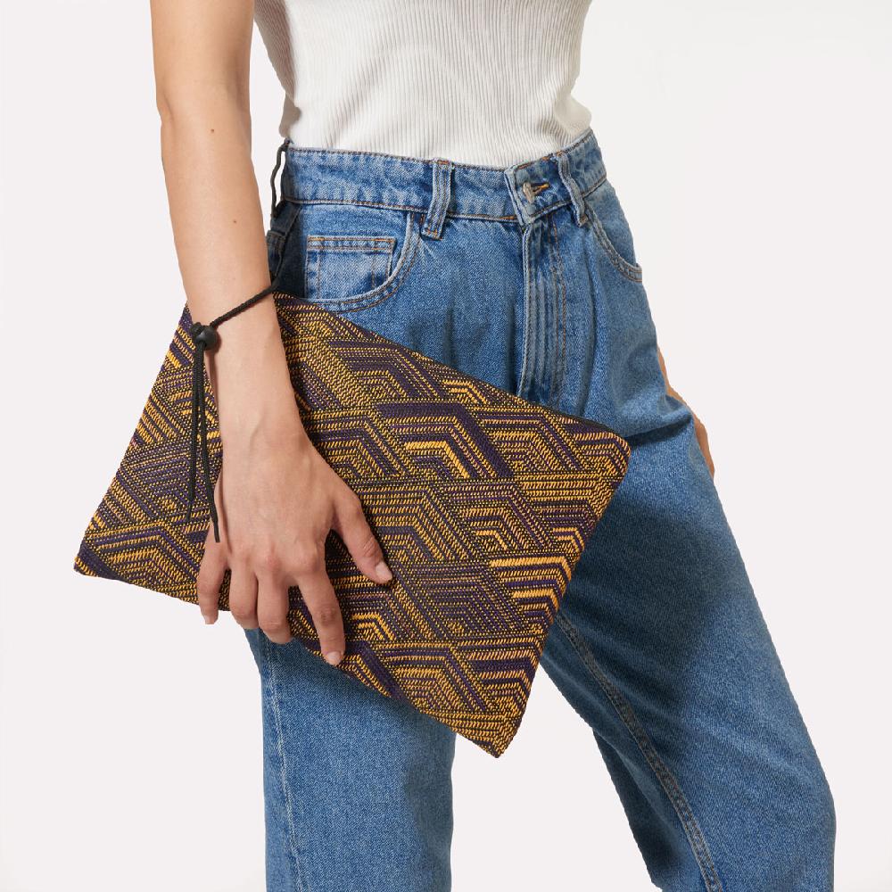 Cb Cecilia Bringheli Ventiquattro Purple Yellow Black Woven Fabric