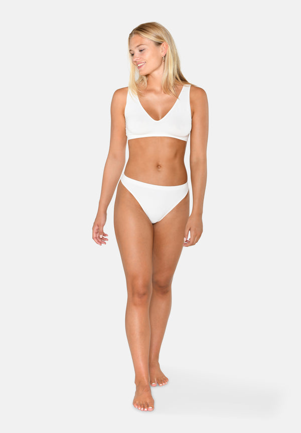Ccdk Bamboo Seamless Soft Bra White
