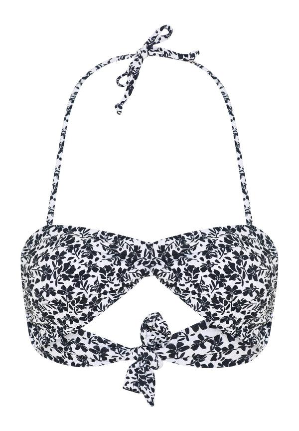 ccdk Charlotta Bikini Top Black AOP