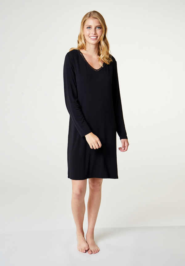 Ccdk Jacqueline Bamboo Long Sleeve Dress Black