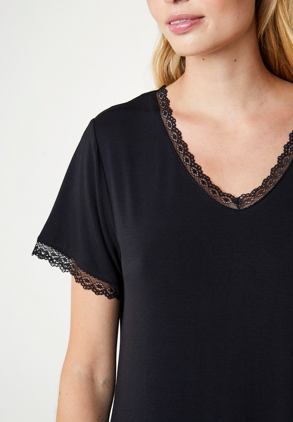 Ccdk Jacqueline Bamboo Short Sleeve Dress Black