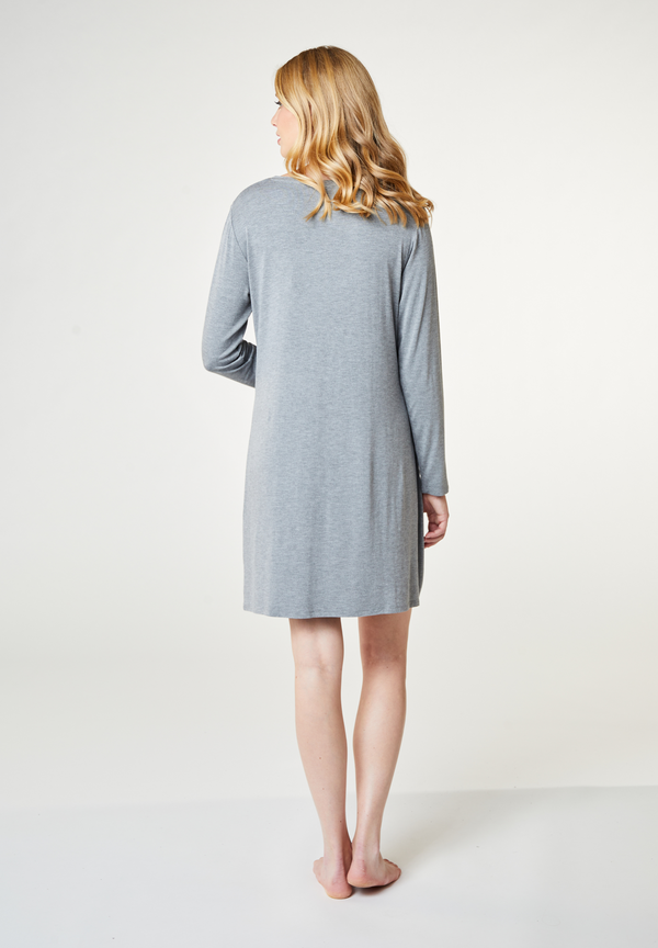 Ccdk Jacqueline Long Sleeve Dress Grey Melange