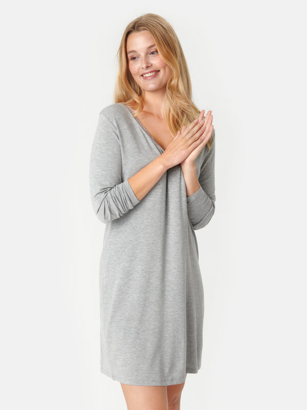 Ccdk Jacqueline Long Sleeve Dress Grey Melange