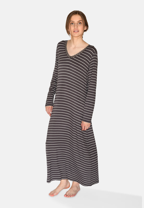 Ccdk Jacqueline Long Sleeve Dress Pavement Stripe