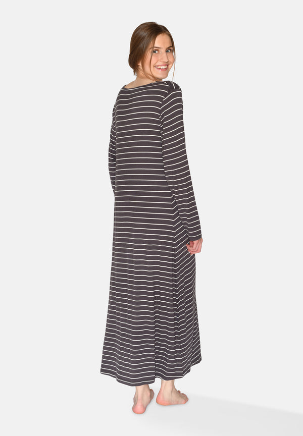 Ccdk Jacqueline Long Sleeve Dress Pavement Stripe
