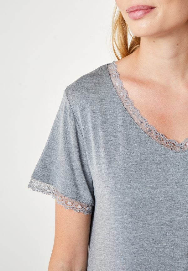 Ccdk Jacqueline Short Sleeve Dress Grey Melange