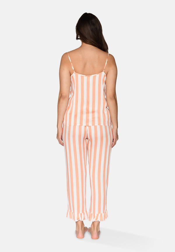 Ccdk Janet Chemise Top Coral Sands Stripe