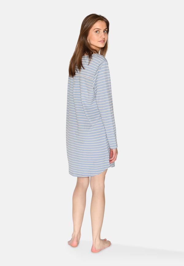 Ccdk Nicole L/S Dress Faded Denim Stripe