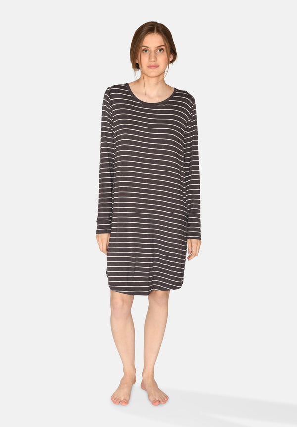 Ccdk Nicole L/S Dress Pavement Stripe