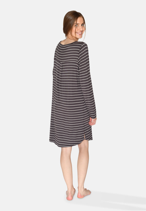 Ccdk Nicole L/S Dress Pavement Stripe