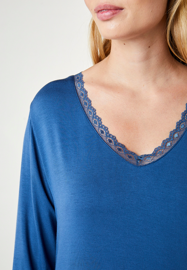 Ccdk Jacqueline Bamboo Long Sleeve Dress Ensign Blue