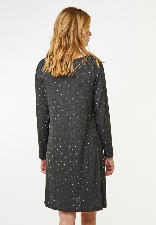 Ccdk Jacqueline Long Sleeve Dress Dark Grey Melange