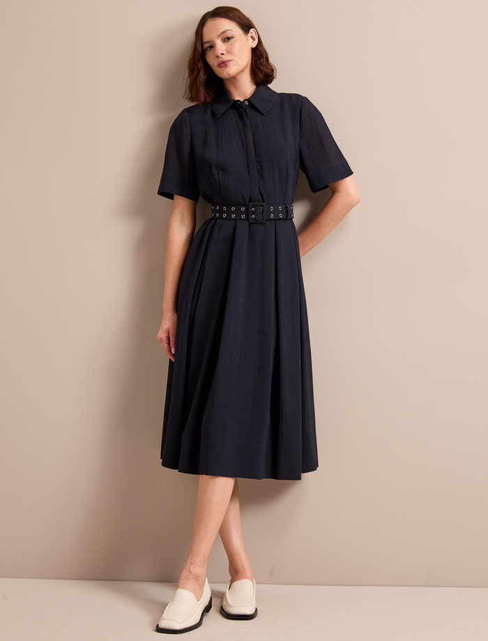 cefinn Anya Techni Voile Dress - Navy Dress