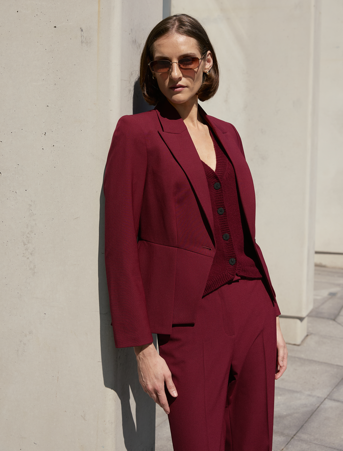 cefinn Audrey Wool Jacket - Burgundy Jacket