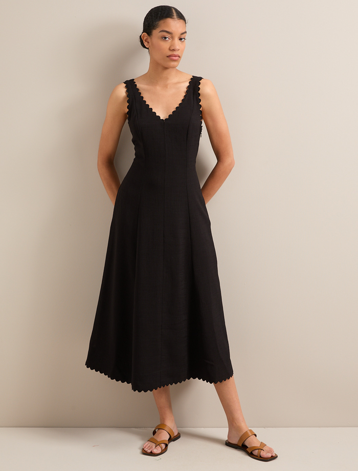 Cefinn Ava Techni Voile Maxi Dress - Black Dress