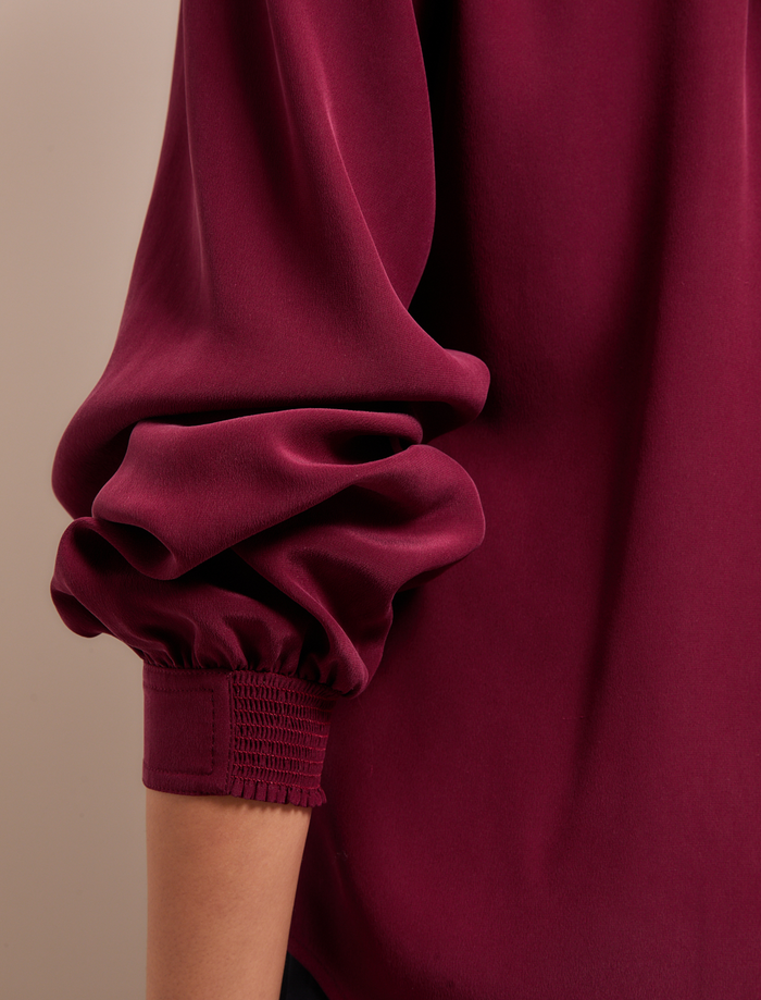 Cefinn Brenna Silk Shirt - Burgundy Shirt