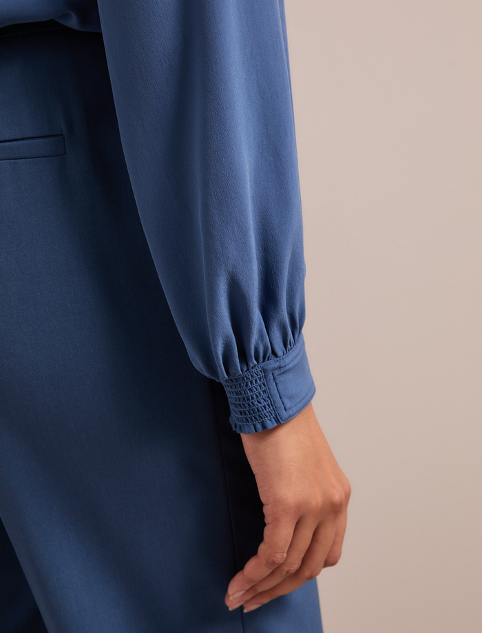 Cefinn Brenna Silk Shirt - Slate Blue Shirt