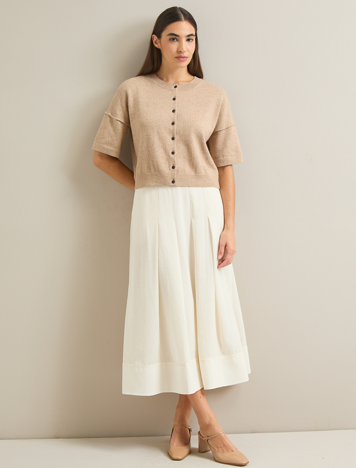 Cefinn Casey Cotton Blend Cardigan - Taupe Knit