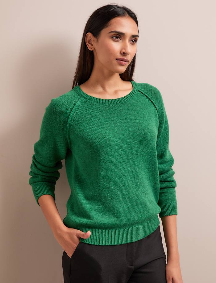 cefinn Drew Linen Blend Jumper - Emerald Green Knit