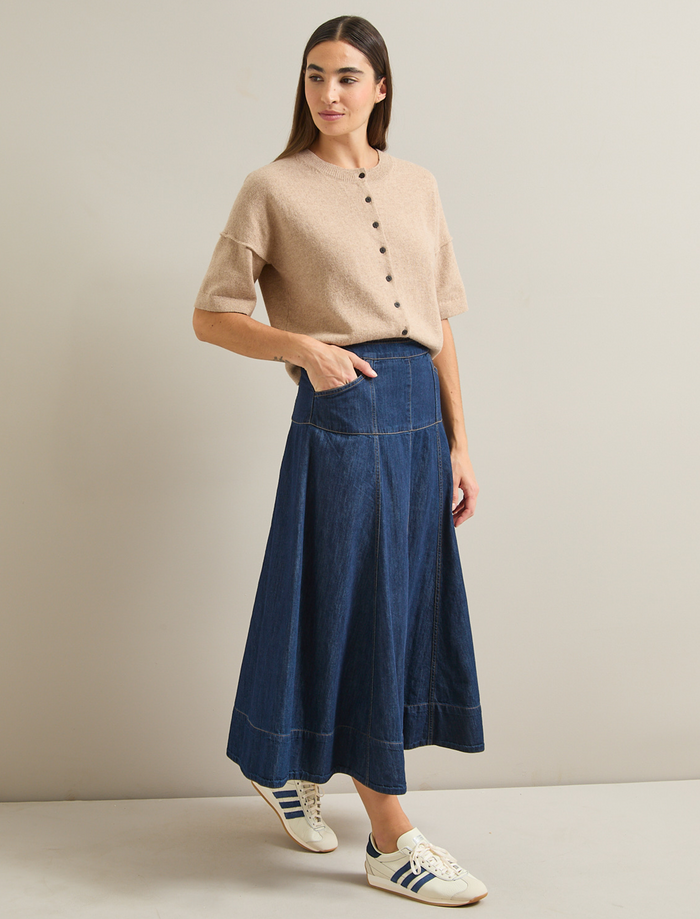 Cefinn Fiona Denim Midi Skirt - Dark Blue Skirt