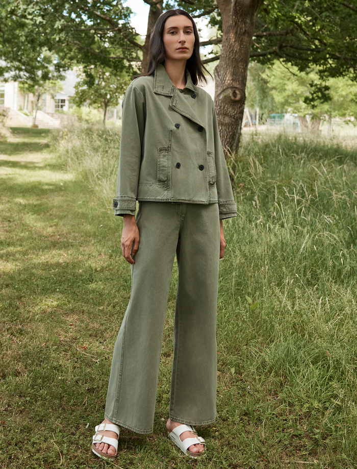 Cefinn Hayden Cotton Twill Trouser - Khaki Trouser