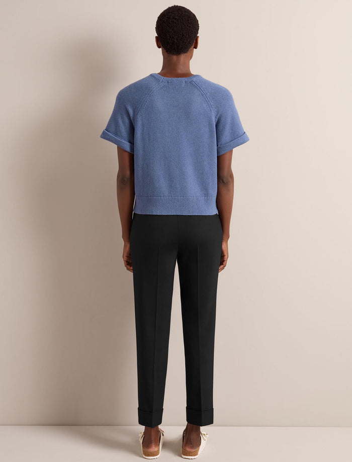 Cefinn Jerry Linen Blend Jumper - Denim Blue Knit