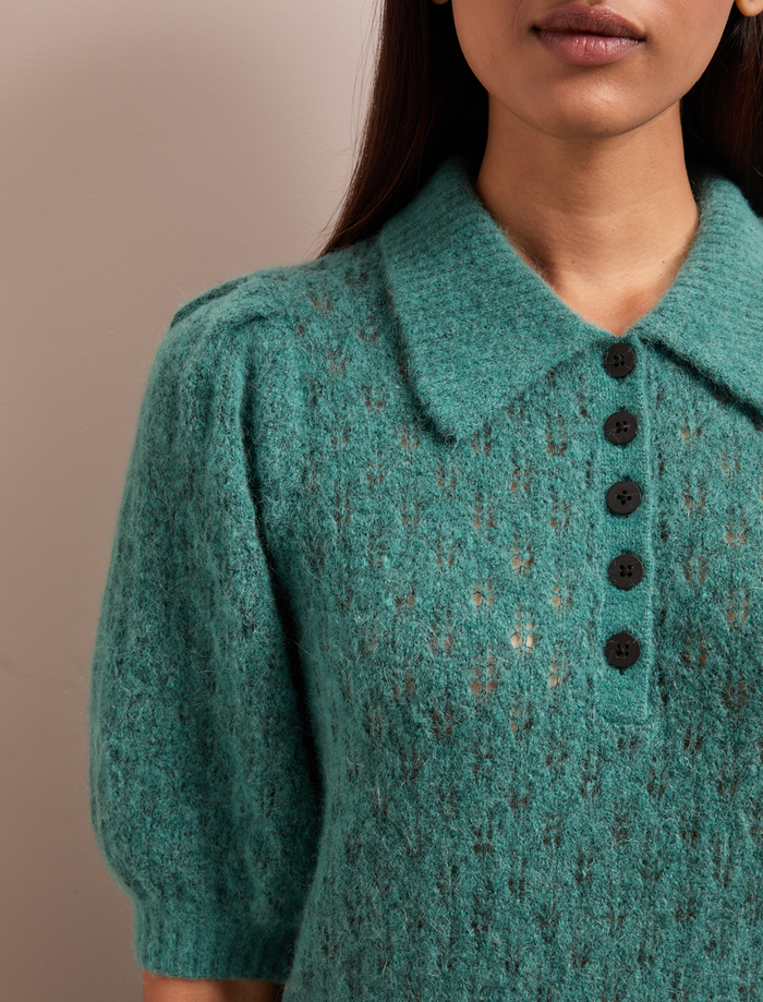 Cefinn Jolie Alpaca Blend Jumper - Sage Green Knit