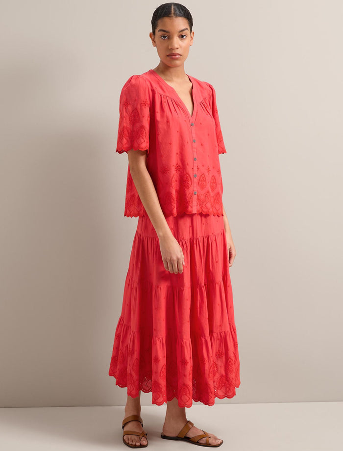 Cefinn Kira Organic Cotton Skirt - Coral Skirt