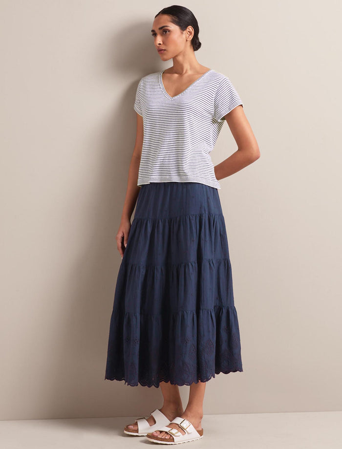 Cefinn Kira Organic Cotton Skirt - Navy Skirt