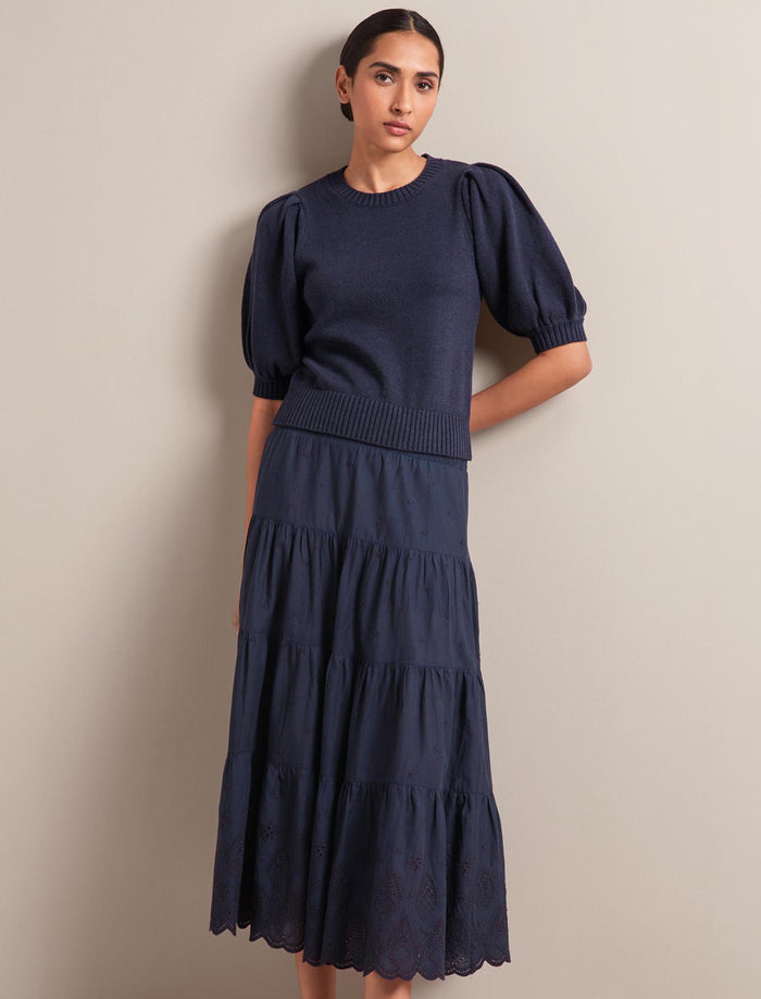Cefinn Kira Organic Cotton Skirt - Navy Skirt